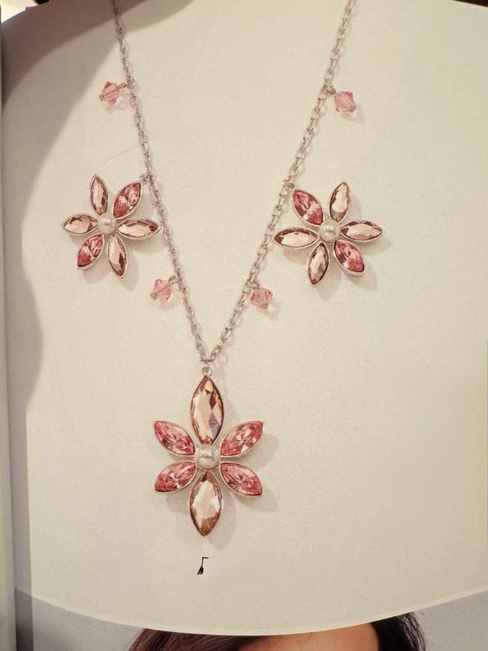 Touchstone Crystal by Swarovski, Blush Bouquets Necklace, New in box